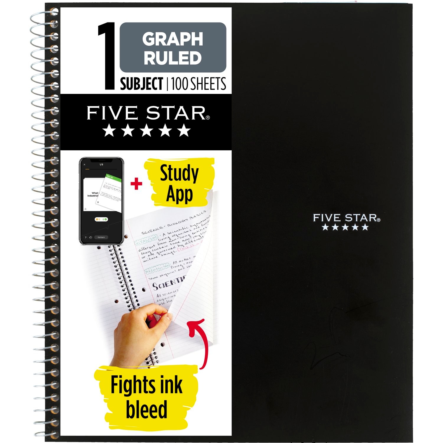 Five Star Wirebound Quad Notebook - 1 Subject 100ct