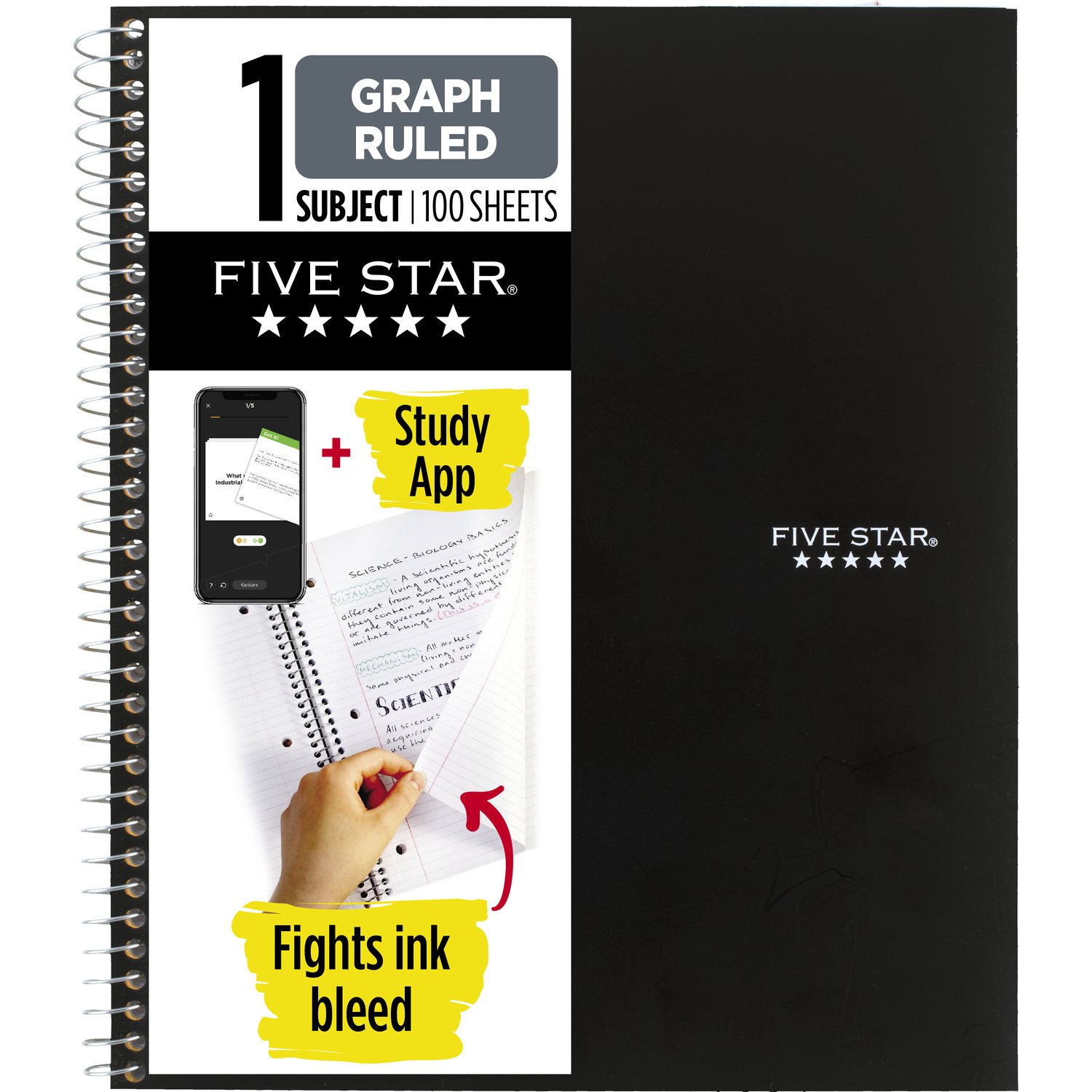 Five Star Wirebound Quad Notebook - 1 Subject 100ct