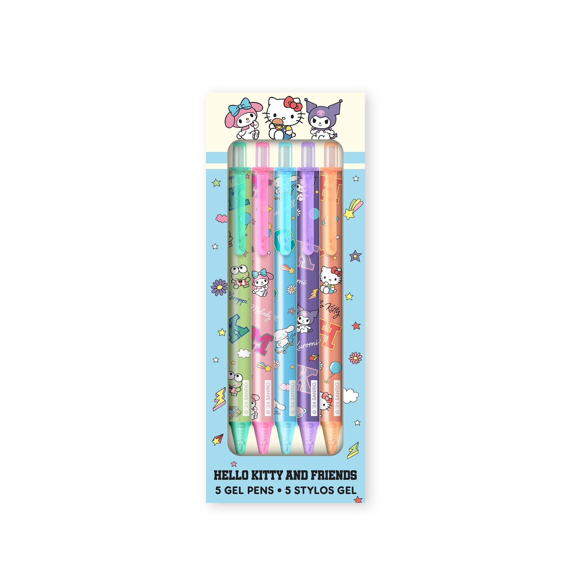 Studio Oh x Sanrio Hello Kitty and Friends College Letters Blue Gel Pen Set