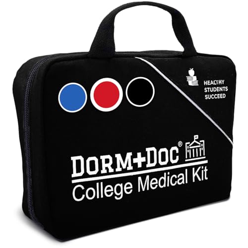 DormDoc 175 Piece First Aid Kit - Black