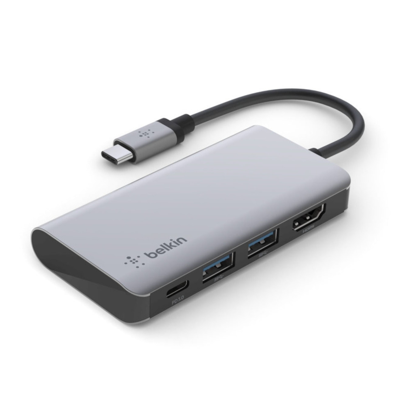 Belkin Multiport Adapter Laptop Docking Station 2x USB-A 3.0 4k HDMI 100W Power Delivery