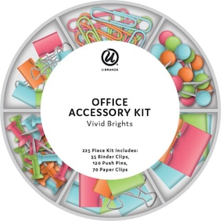 U Brands 225ct Round Office Accessory Set - Brights