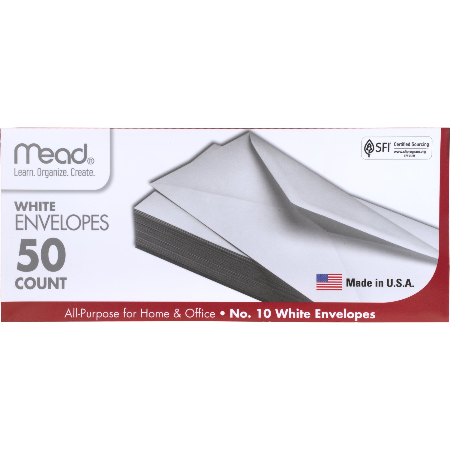 Mead #10 Envelopes 4 14 x 9 12 White 50 Count