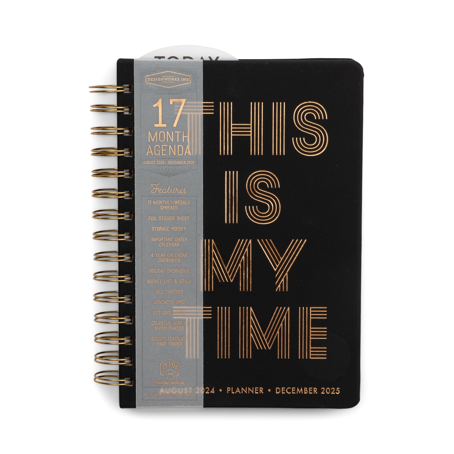 Designworks Ink This is My Time Planner Medium Aug '24 - Dec '25 Black