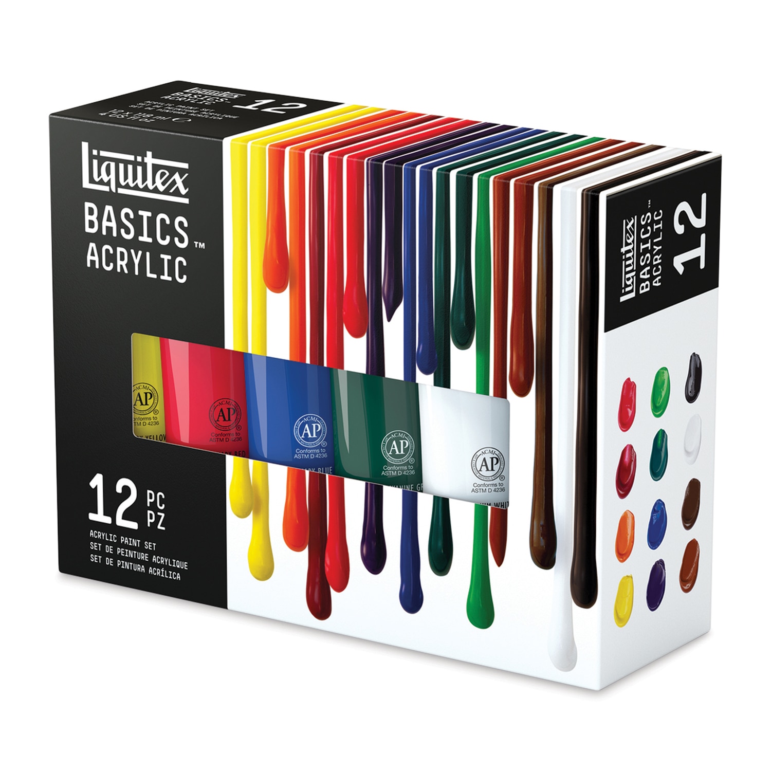 Liquitex Basics Acrylic Paints - Set of 12 Assorted Colors 118 ml