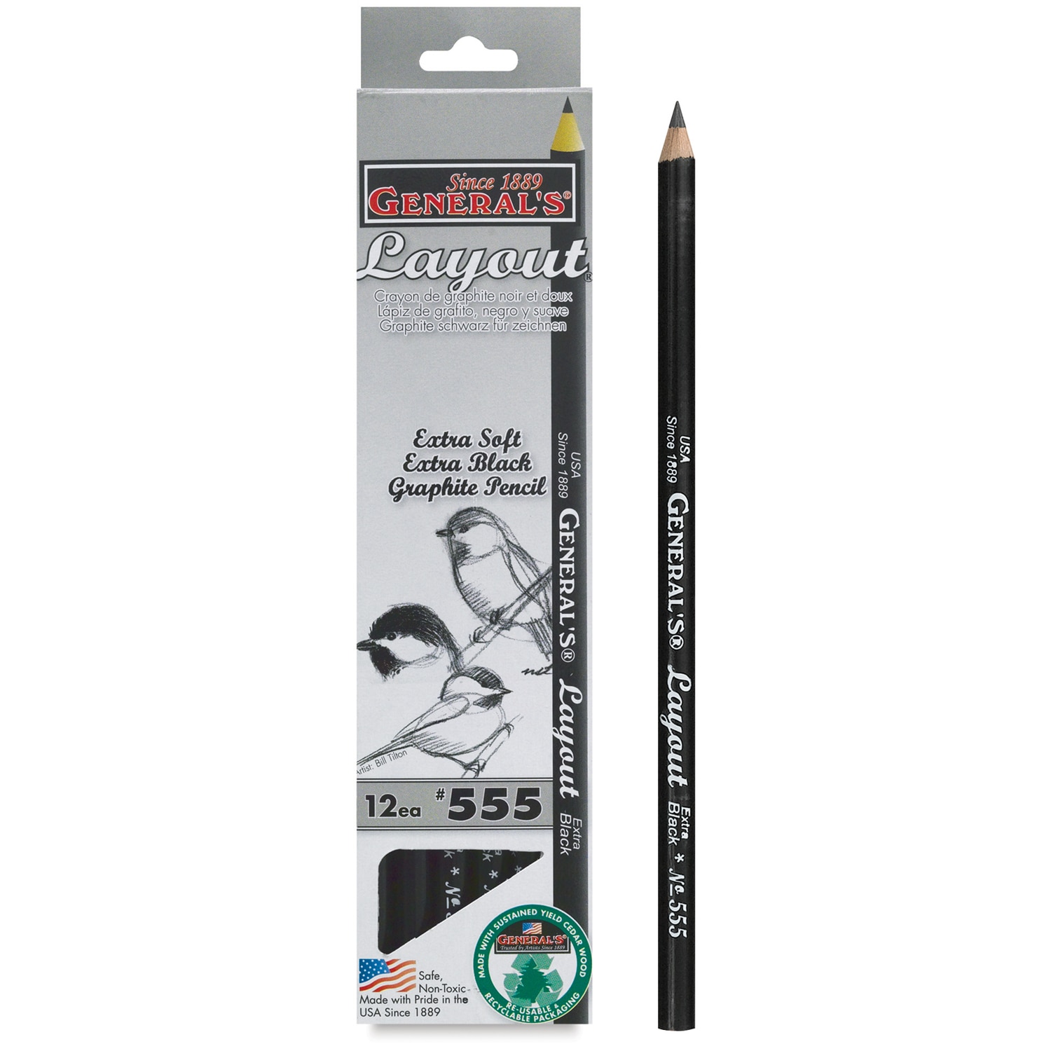 Generals Layout Pencil Black 12 ct