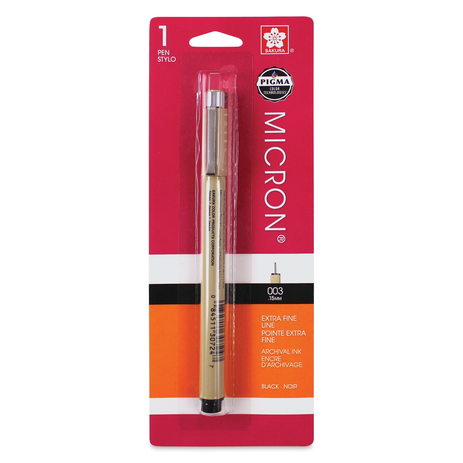 Pigma Micron Pens, .15mm - Carded, .15mm - Black