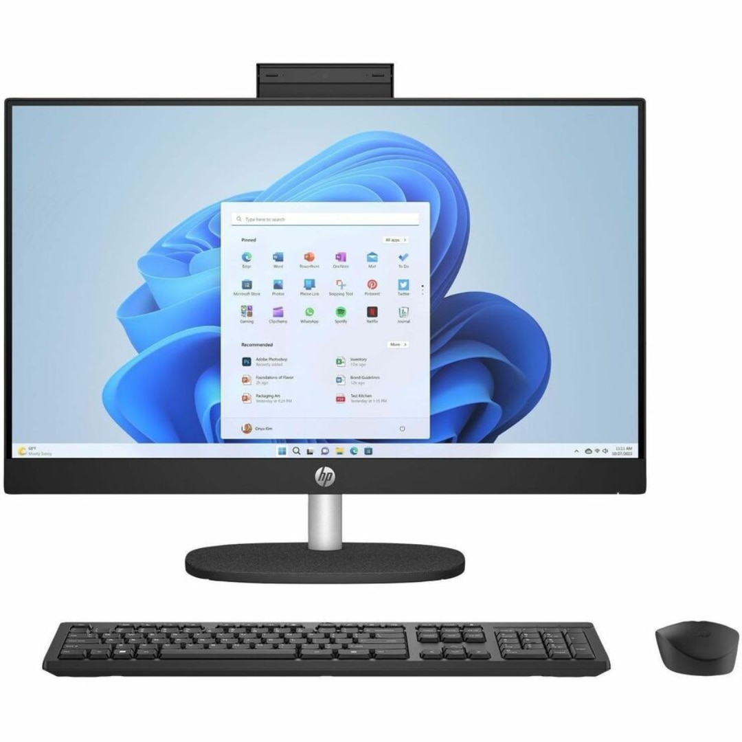 HP 24-cr0140 23.8" All-in-One Touchscreen Desktop Computer AMD Ryzen 5 7520U 16GB 1TB SSD in Jet Black