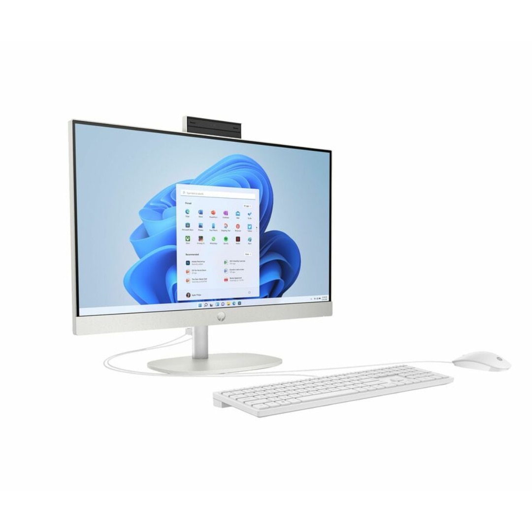 HP 24-cr0410 23.8" All-in-One Desktop Computer AMD Athlon Silver 7120U 8GB 256GB SSD in Shell White