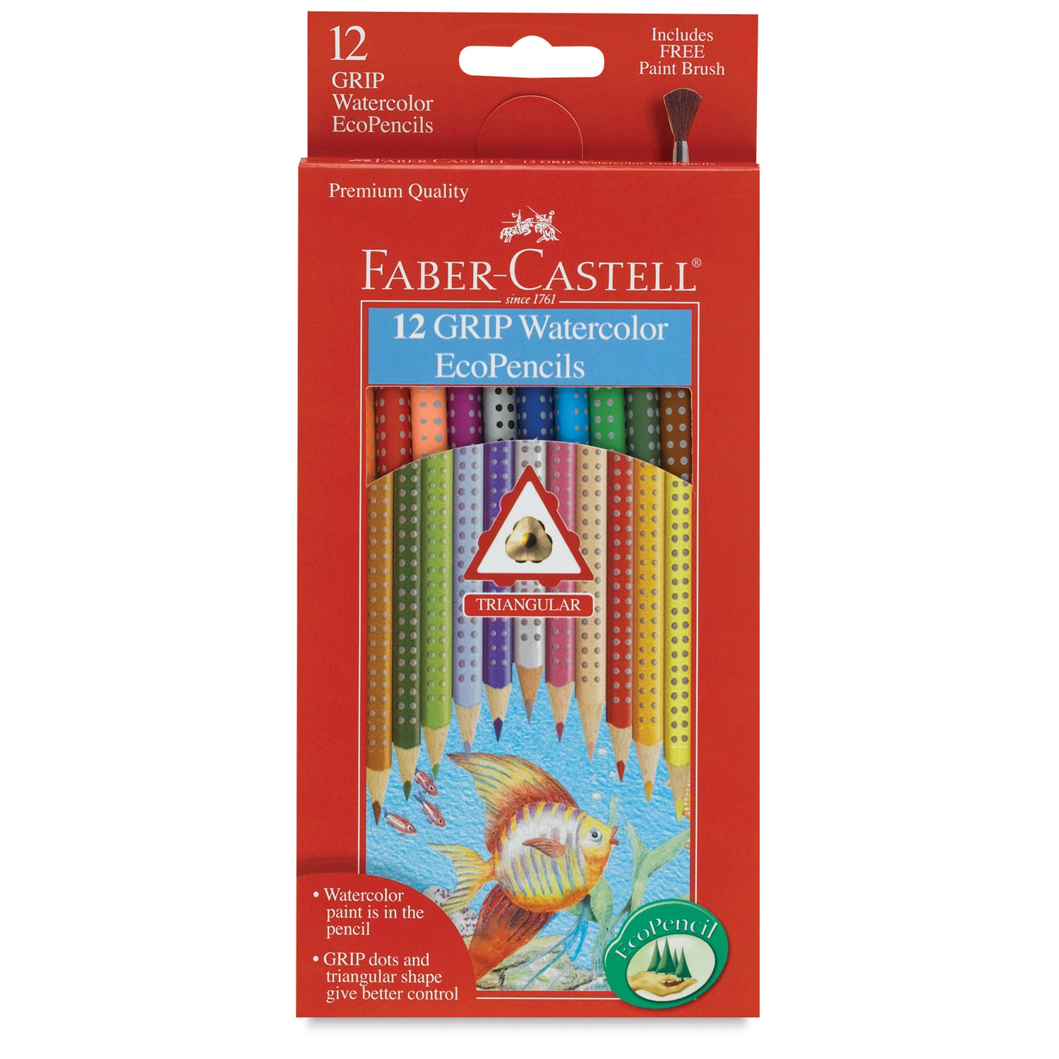 Faber-Castell Grip Watercolor EcoPencil - Assorted Colors Set of 12