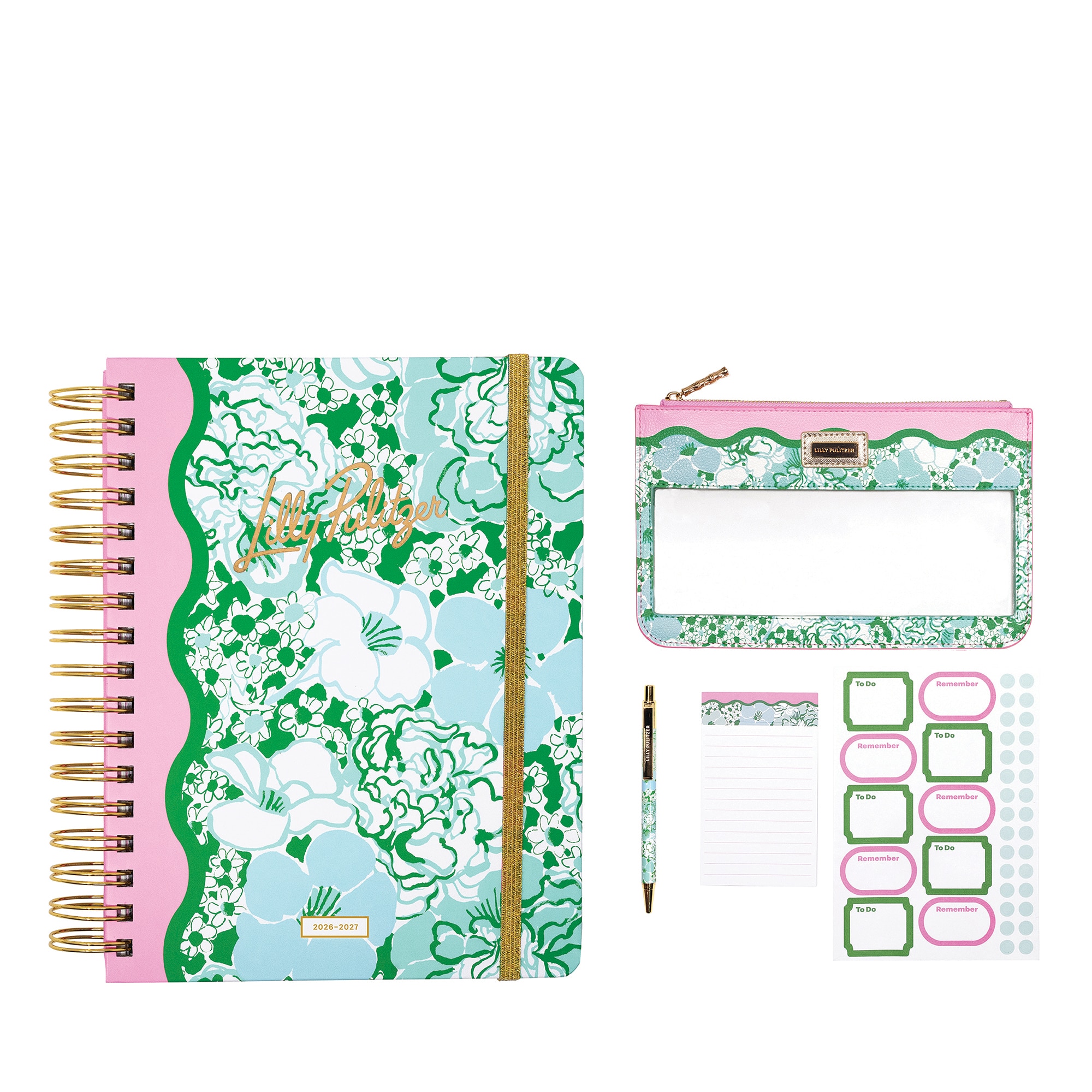 Lilly Pulitzer 17 Month Agenda '26-'27 & Agenda Bonus Pack - Mint Condition Burst of Joy
