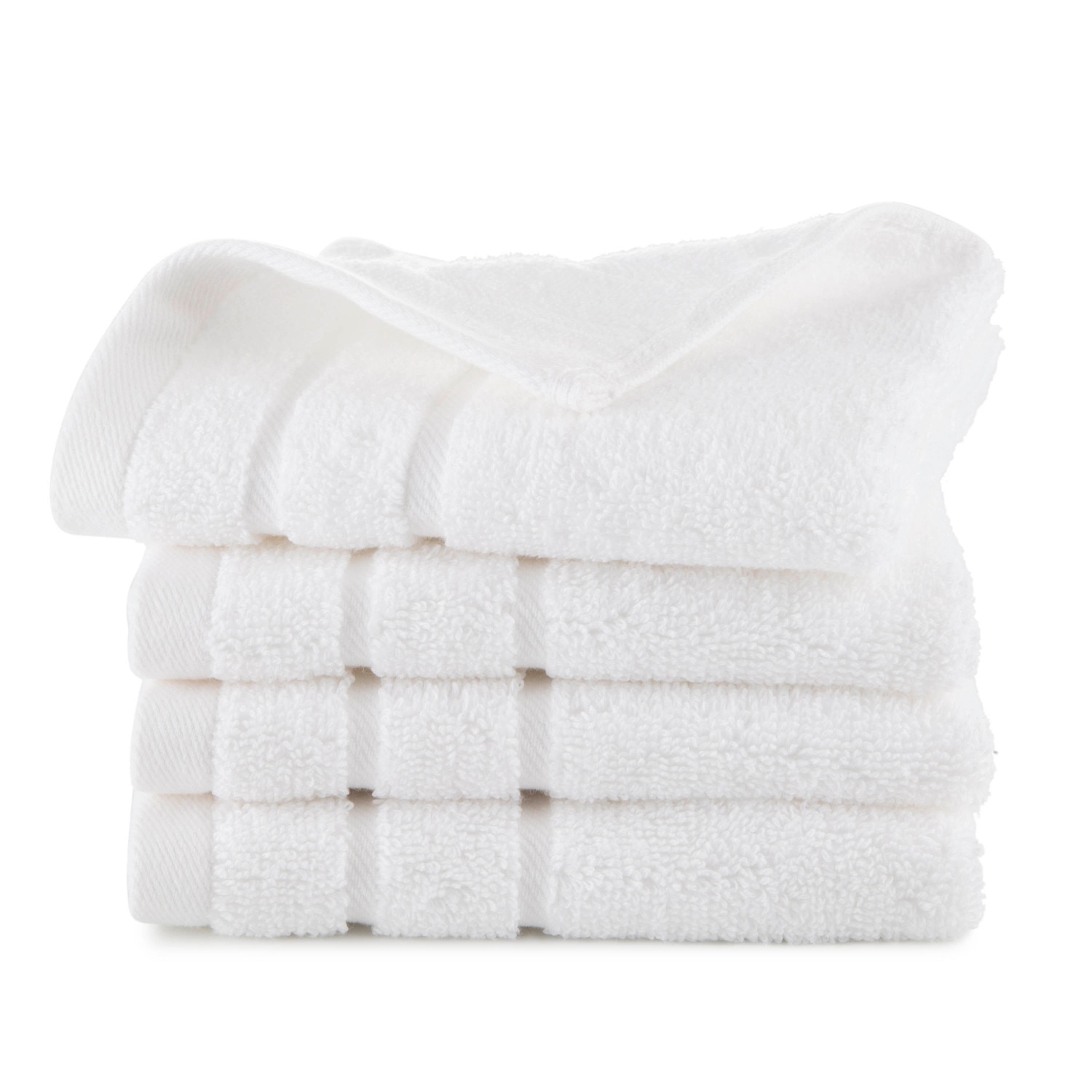 Clean Design Home Solid Supima 4-Pack White Wash Towel Set