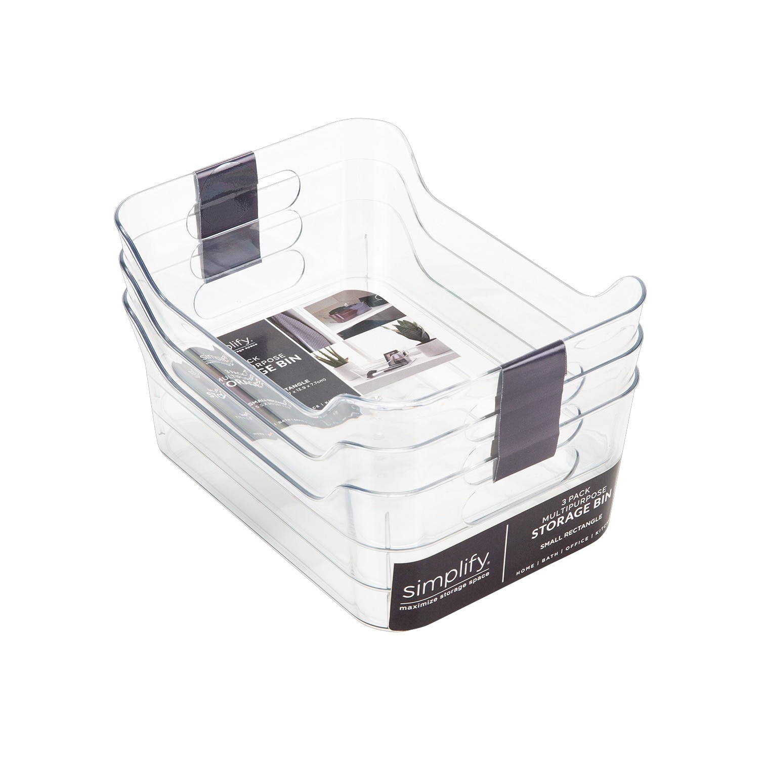 Simplify 3Pk Small Storage Tote W Handles