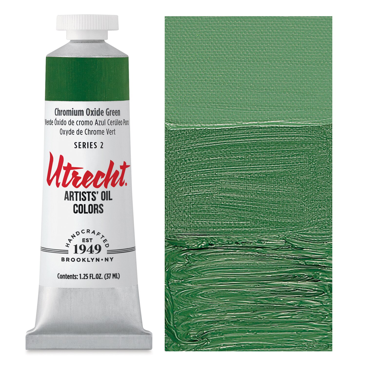 Utrecht Artists' Oil Paint - Chromium Oxide Green 37 ml tube