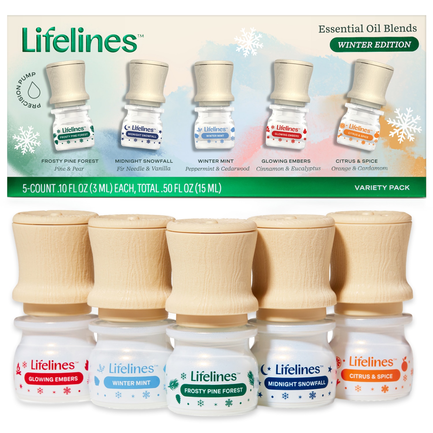 Lifelines Essential Oil Blend Discovery Set  5-pack  Winter Edition