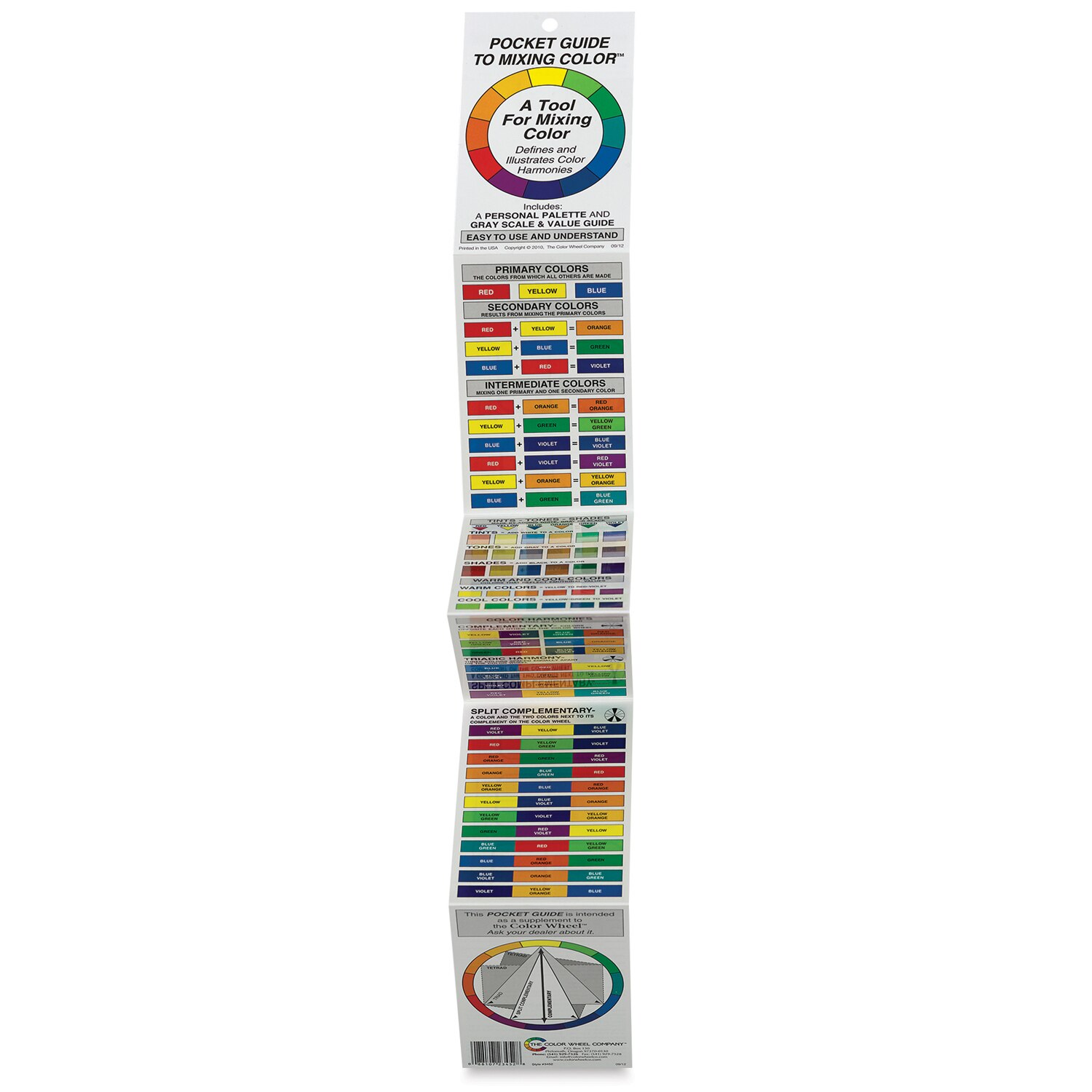 Color Wheel Co Pocket Guide to Mixing Color, 3" x 5", Folded
