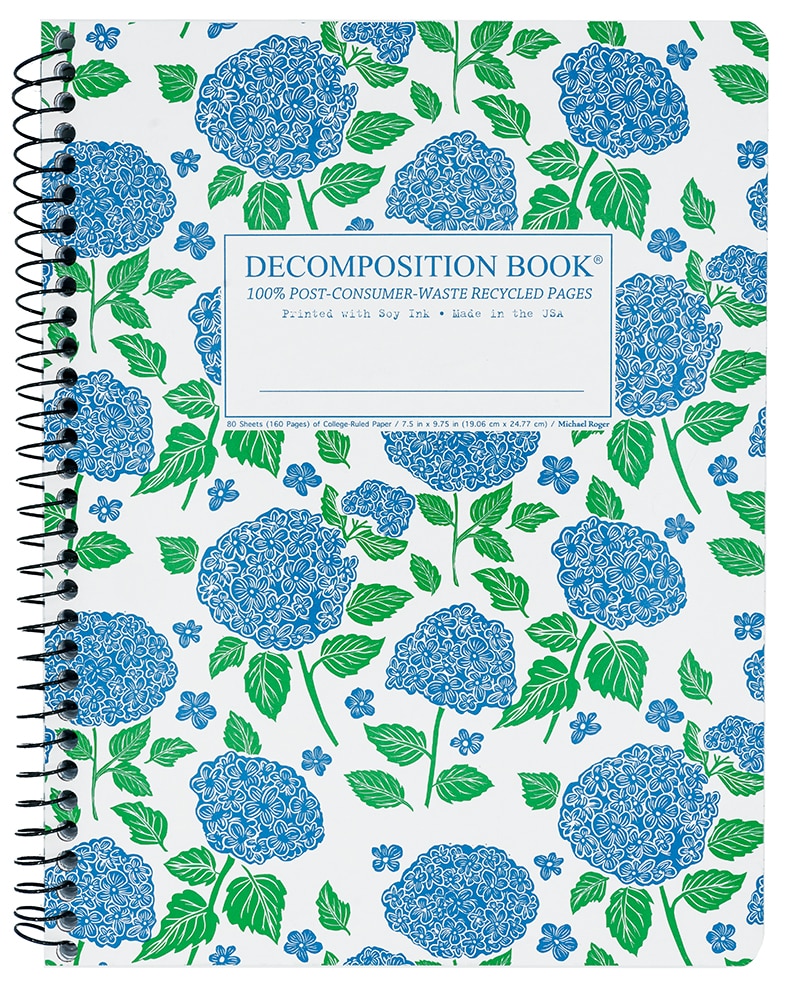 Michael Roger Coilbound Decomposition Book Hydrangea Lined