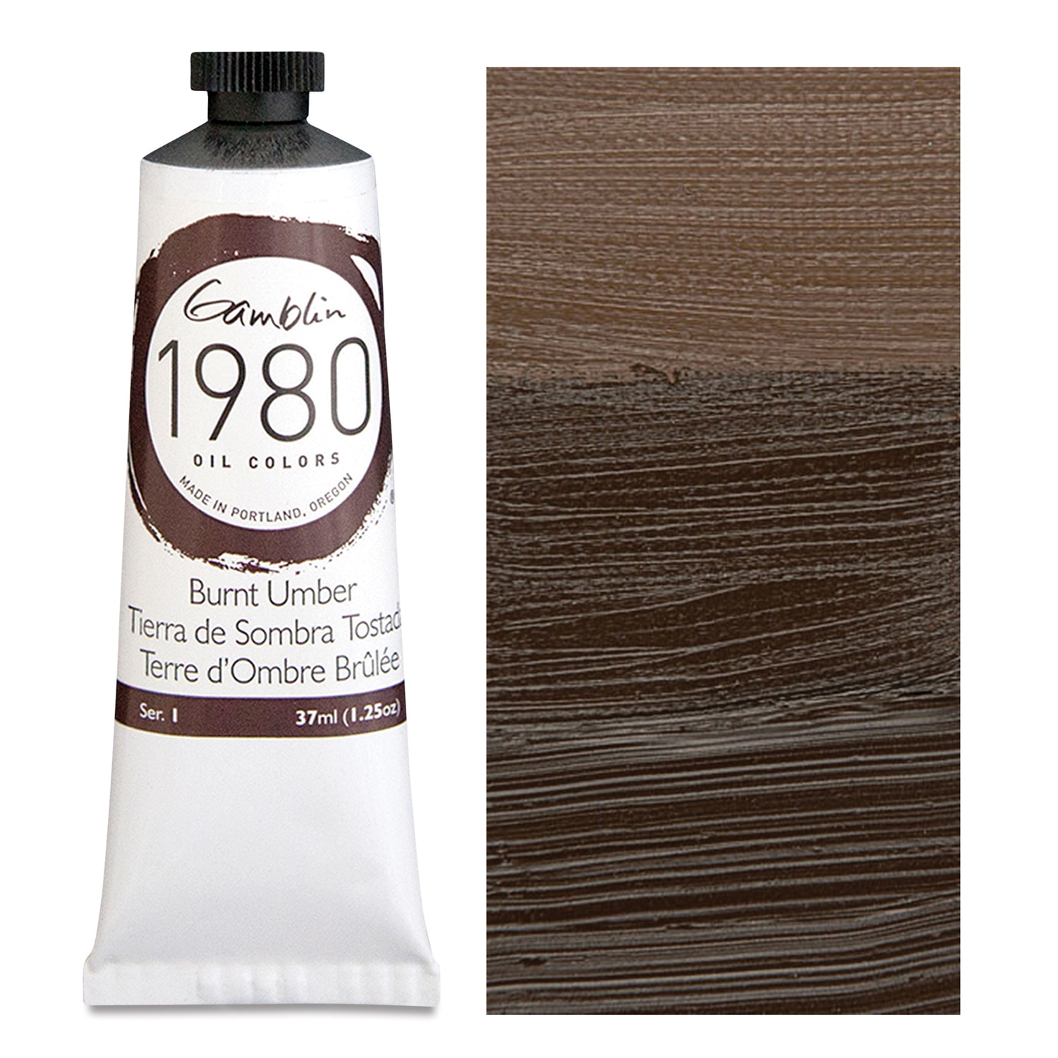 Gamblin 1980 Oil Color, 37ml, Burnt Umber