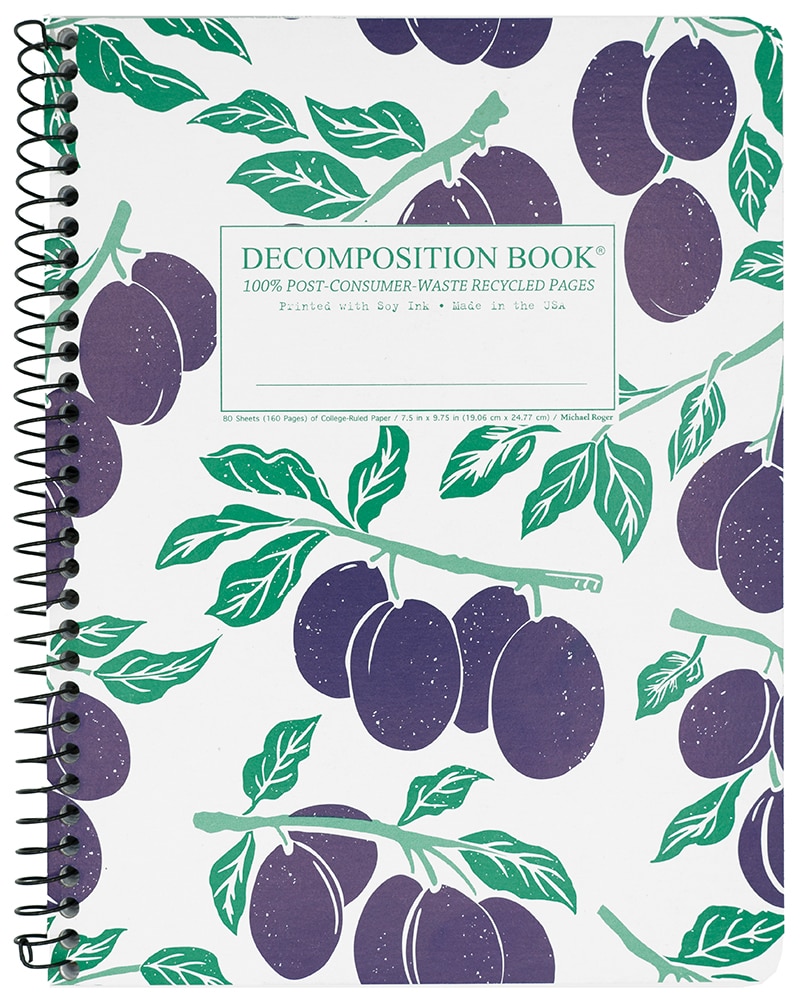Michael Roger Coilbound Decomposition Book Italian Plums Lined