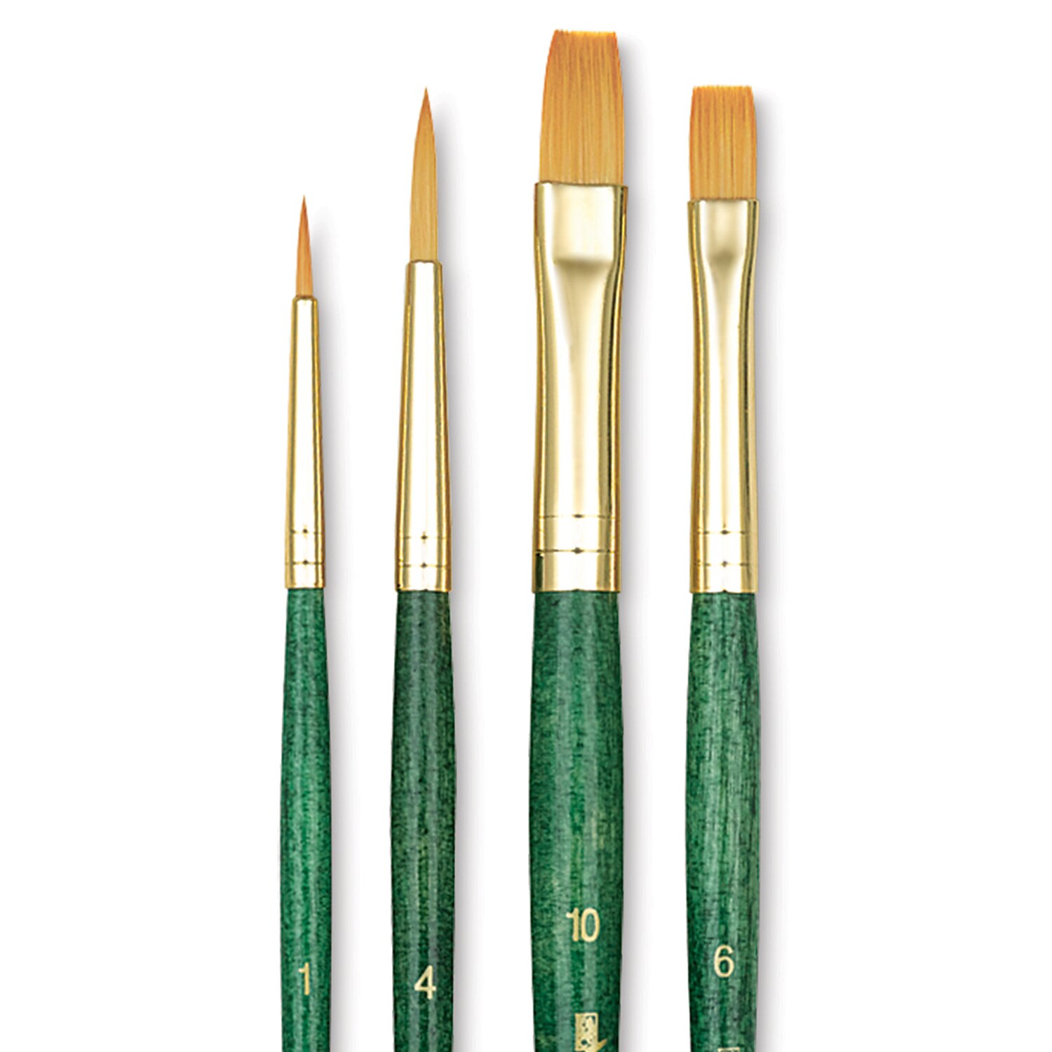 Princeton Real Value Brush Set - 9116 Golden Taklon Short Handle Set of 4