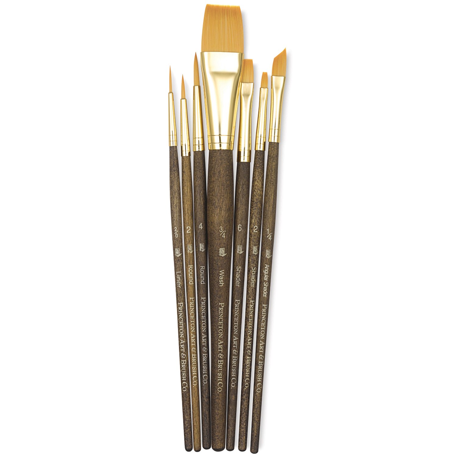 Princeton Real Value Brush Set - 9143 Golden Taklon Short Handle Set of 7