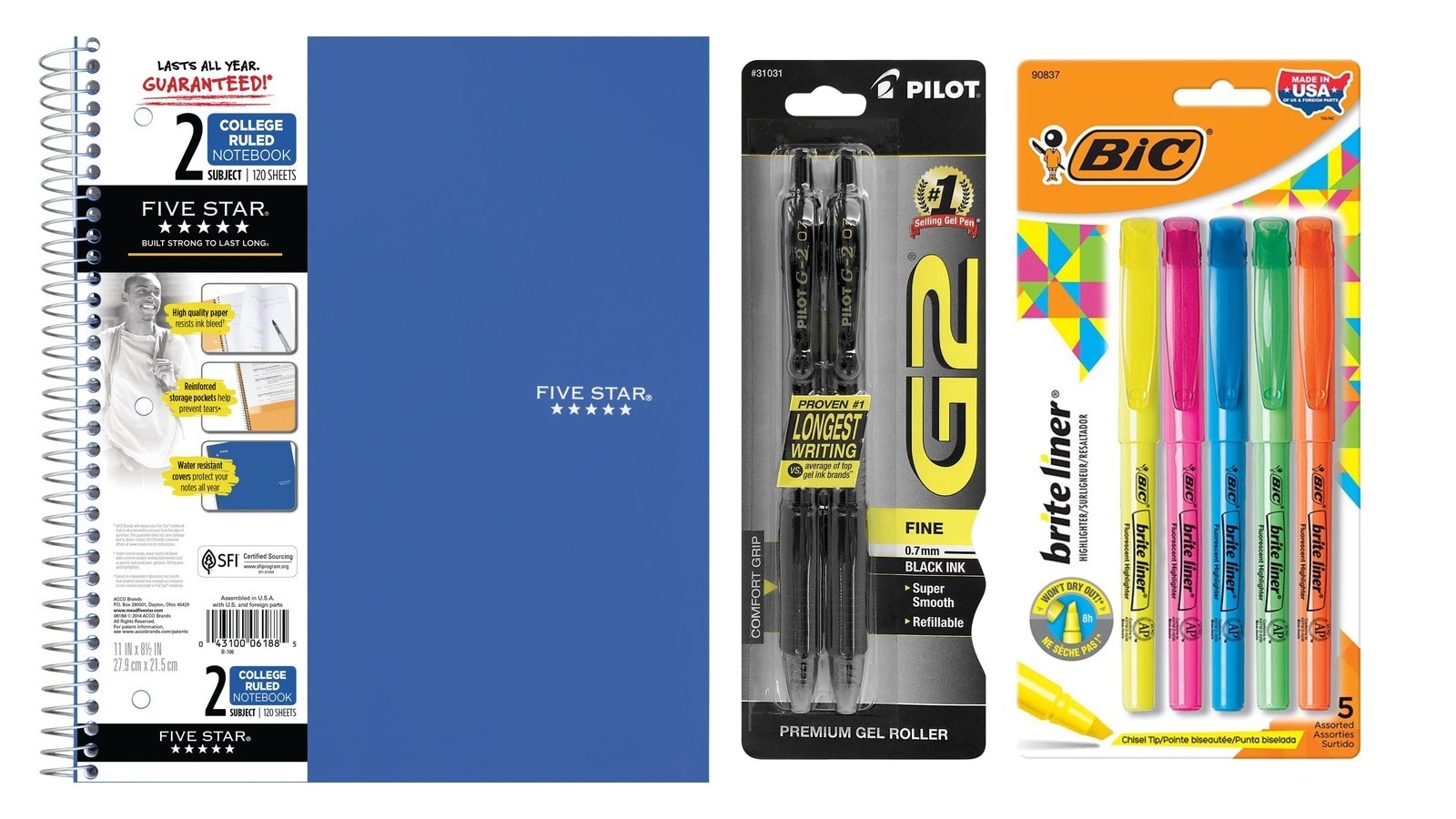 Five Star Two Subject Essentials Bundle - 5pc - 10% Savings
