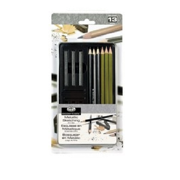 SMALL TIN ART SET METALLIC SKETCHING