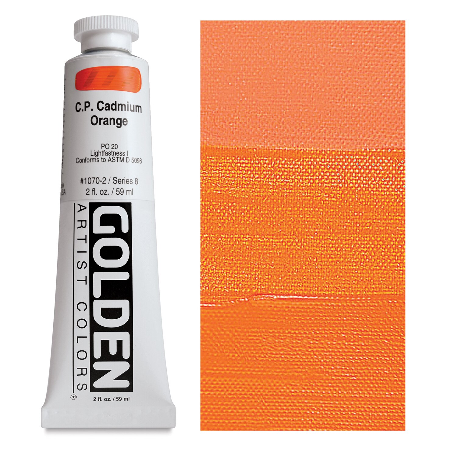 Golden Heavy Body Artist Acrylics - Cadmium Orange 2 oz Tube