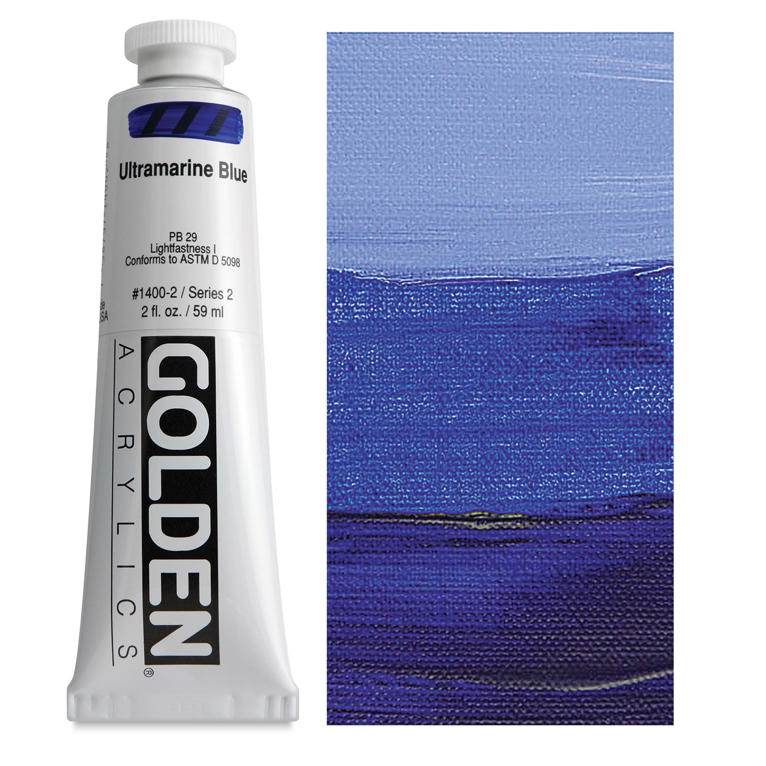 Golden Heavy Body Artist Acrylics - Ultramarine Blue 2 oz Tube
