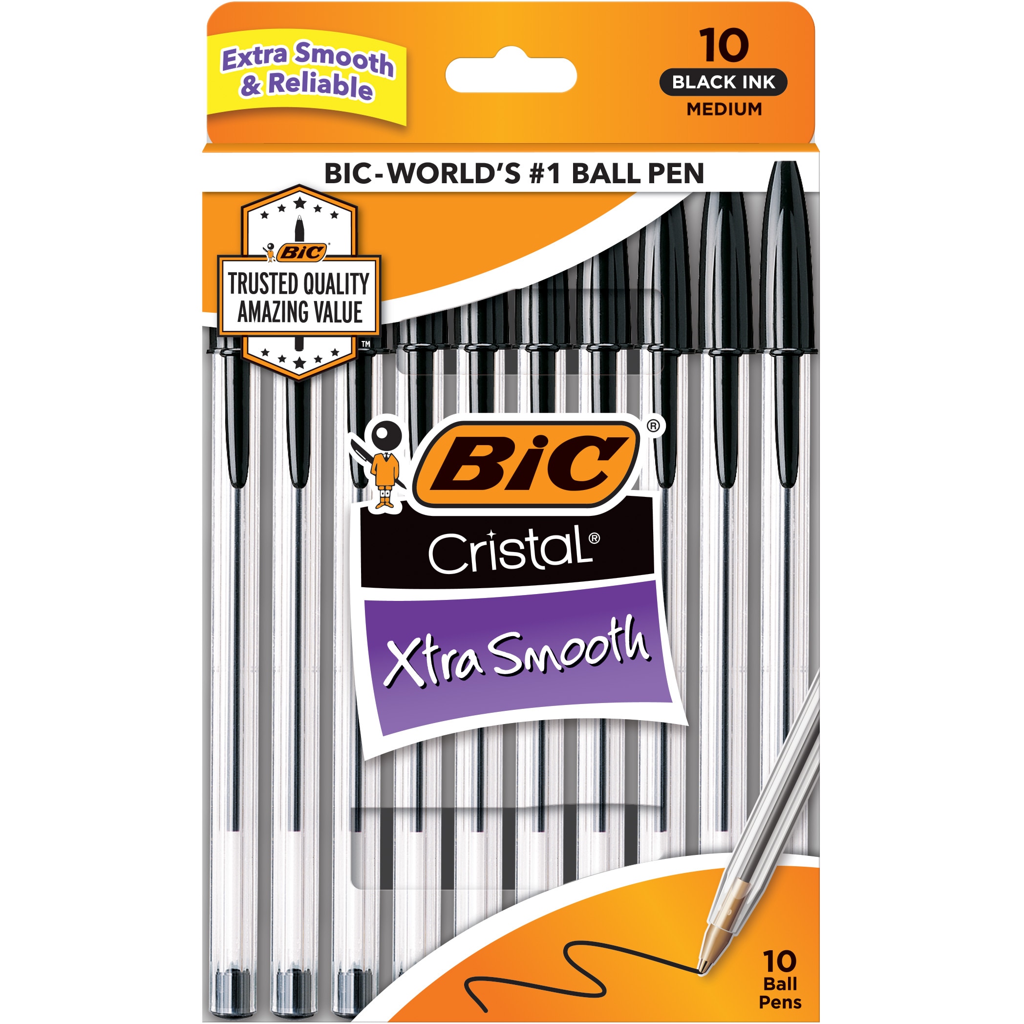 BICCristalXtra Smooth Ball Pen 10 Pack