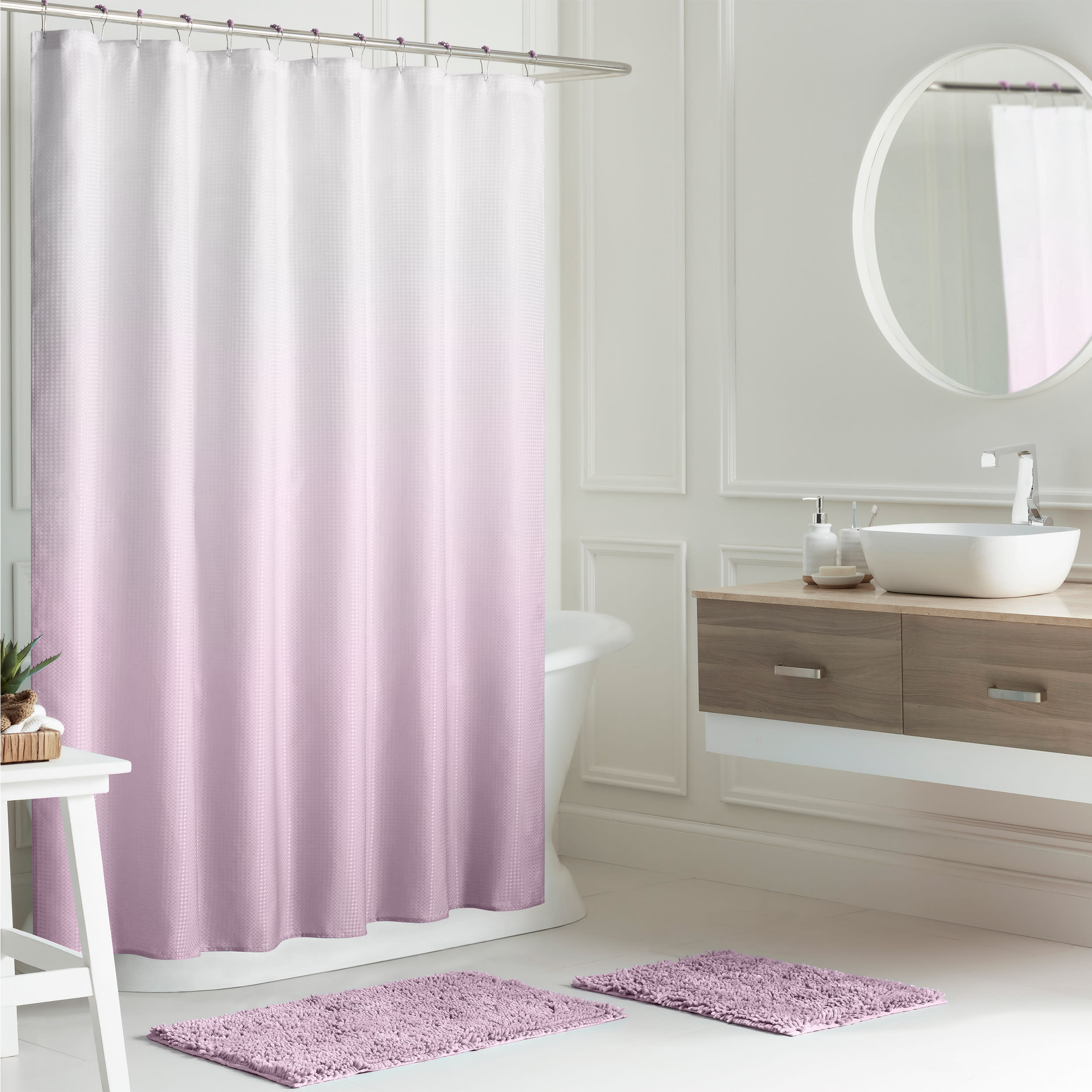 Creative Home Ideas Bath Mat & Shower Curtain Set 16 Piece