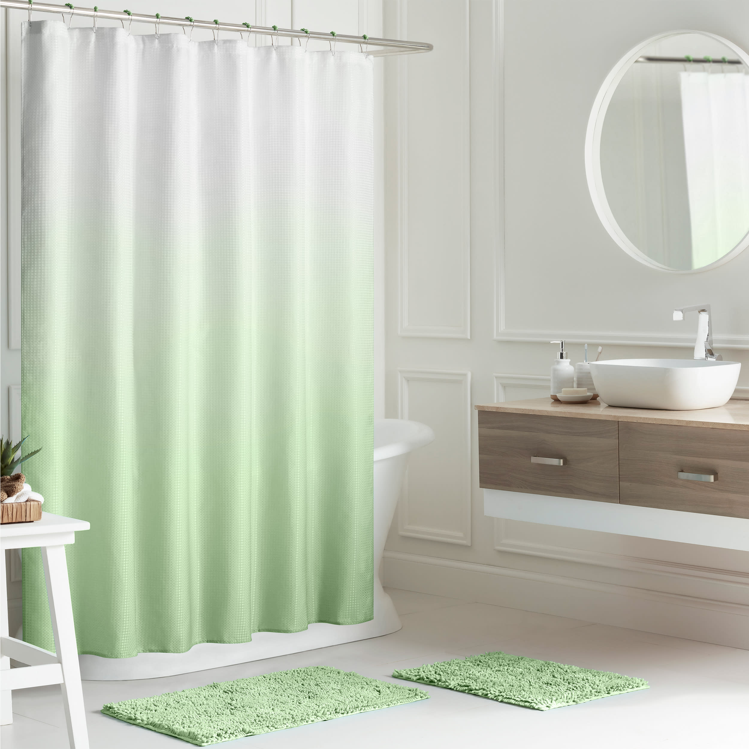 Creative Home Ideas Bath Mat & Shower Curtain Set 16 Piece
