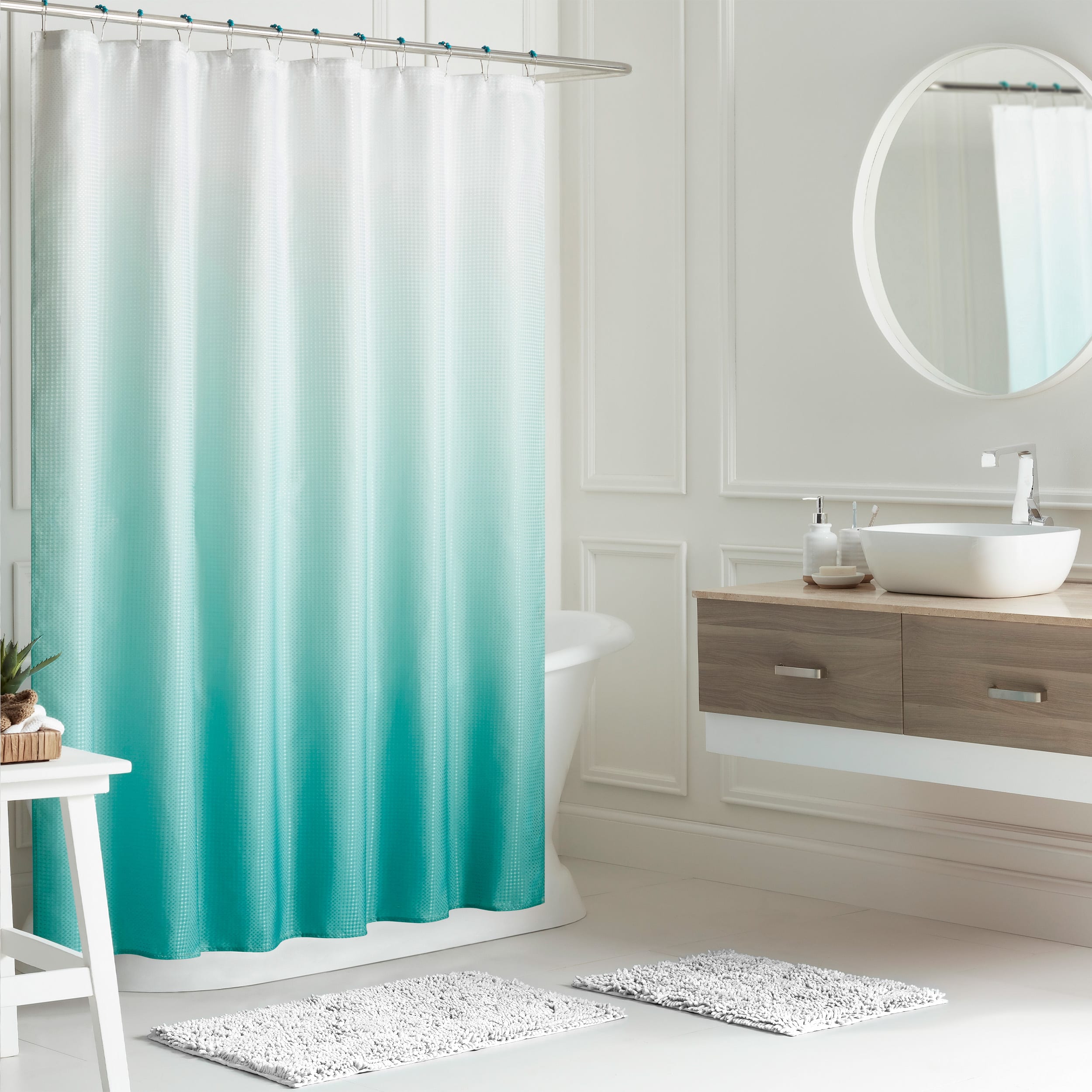 Creative Home Ideas Bath Mat & Shower Curtain Set 16 Piece