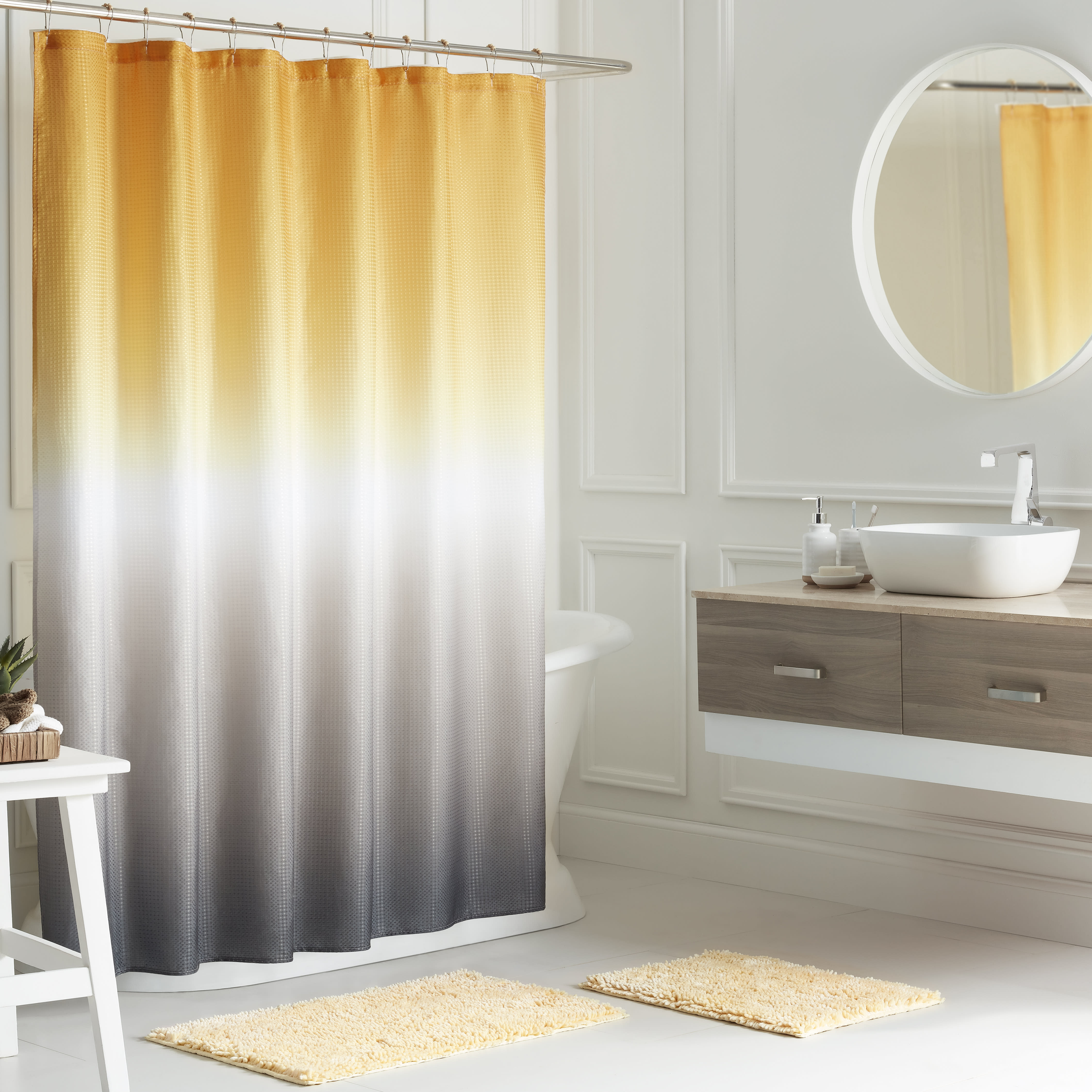 Creative Home Ideas Bath Mat & Shower Curtain Set 16 Piece