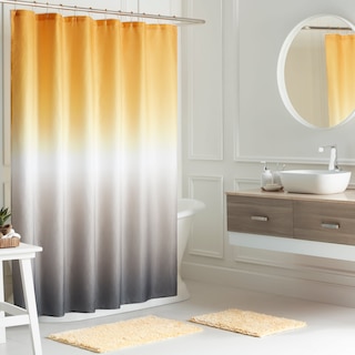 Creative Home Ideas Bath Mat & Shower Curtain Set 16 Piece