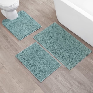 Creative Home Ideas 2000 Chenille 3-Piece Bath Mat Set