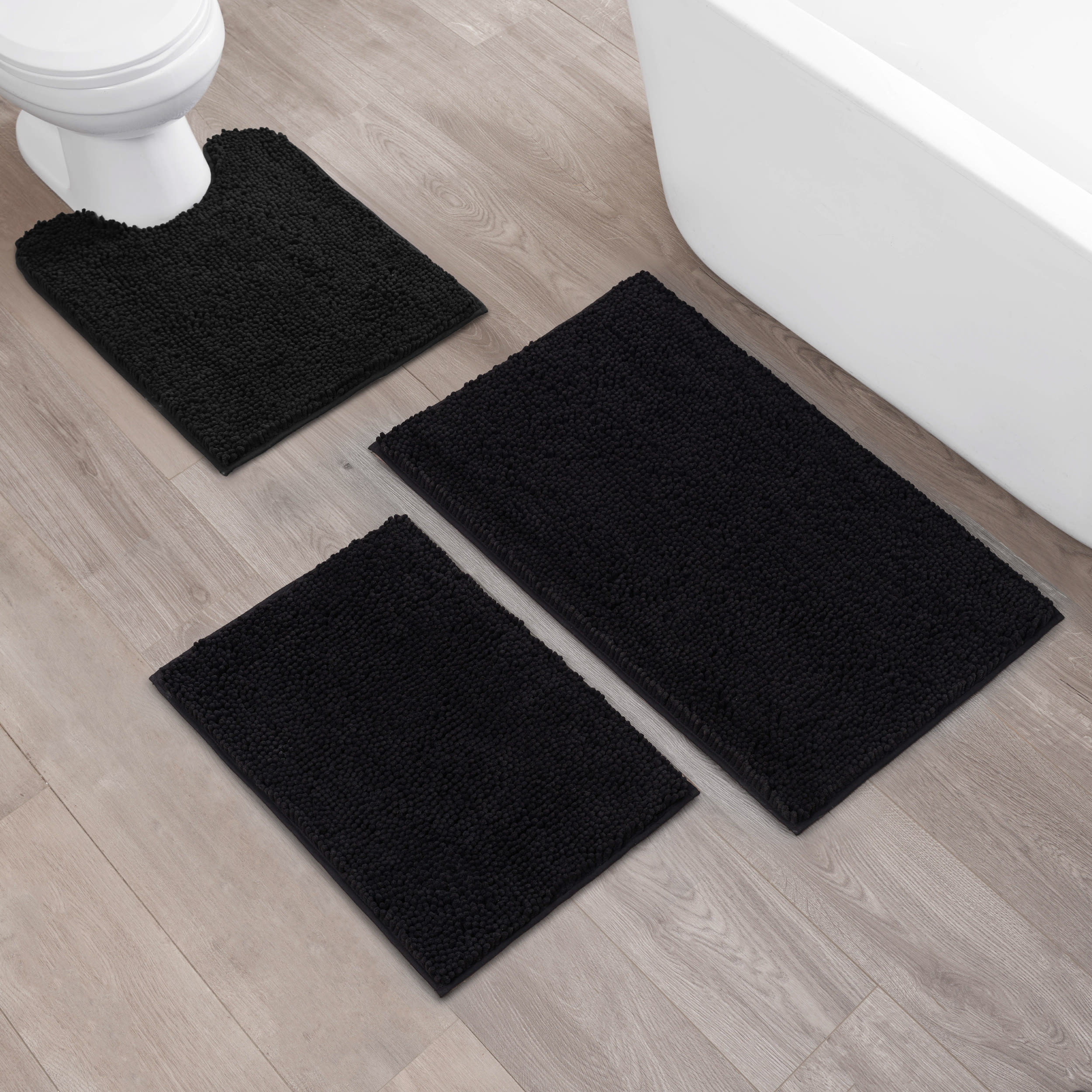 Creative Home Ideas 2000 Chenille 3-Piece Bath Mat Set
