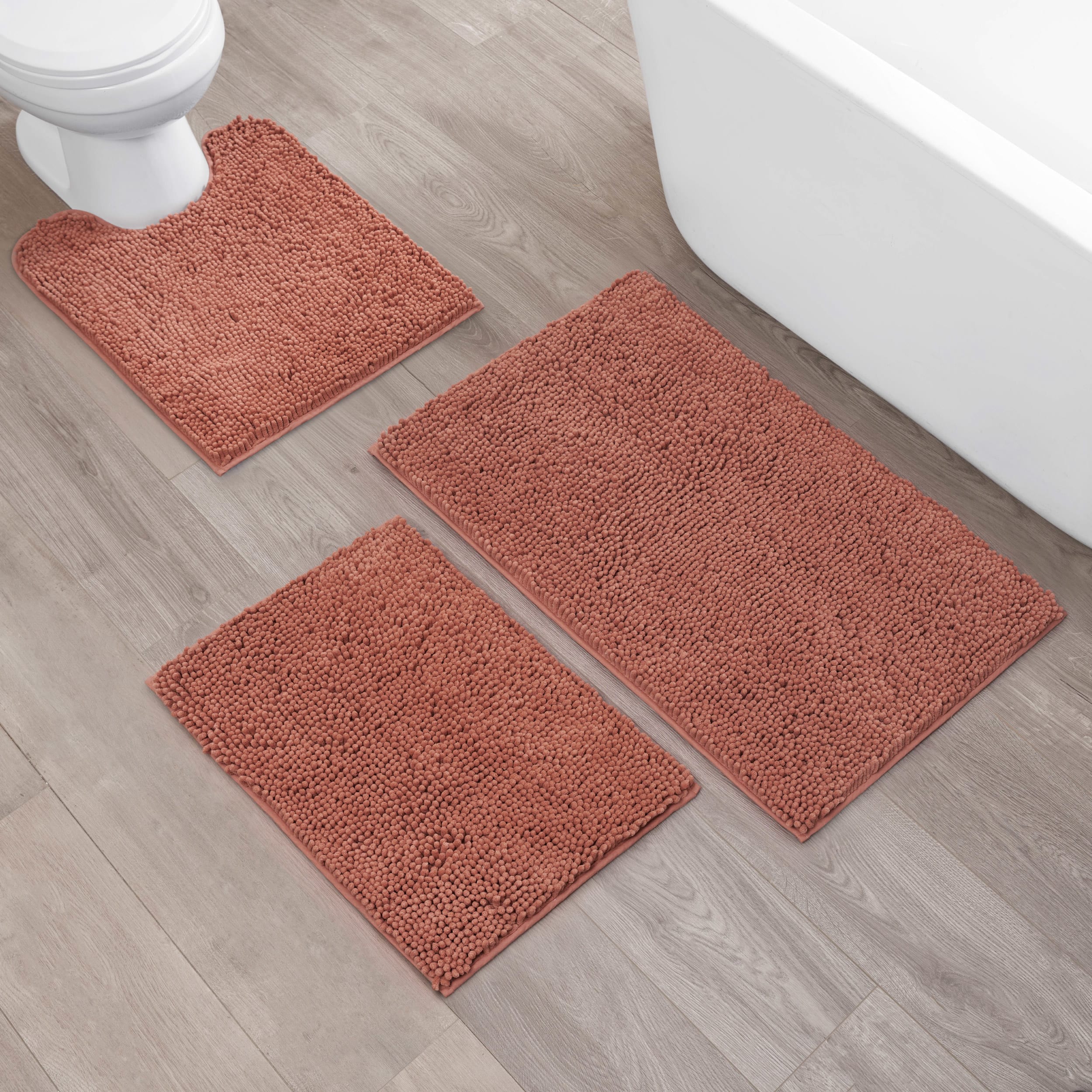 Creative Home Ideas 2000 Chenille 3-Piece Bath Mat Set