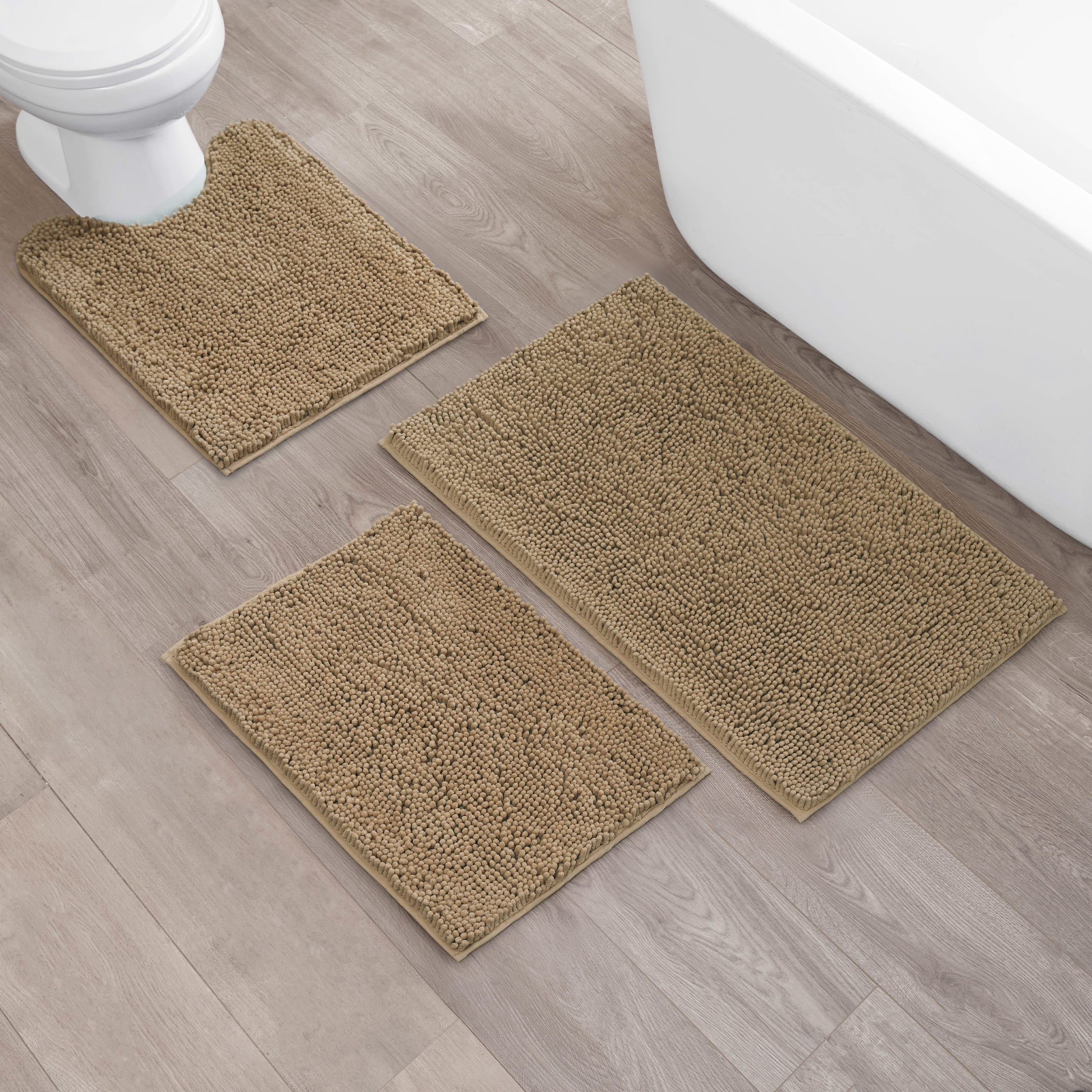 Creative Home Ideas 2000 Chenille 3-Piece Bath Mat Set