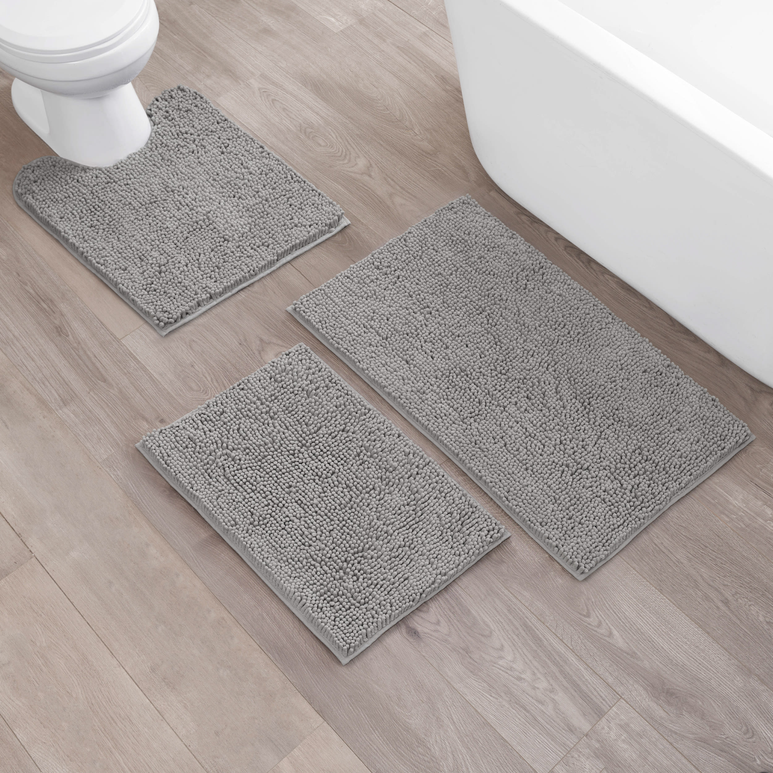 Creative Home Ideas 2000 Chenille 3-Piece Bath Mat Set