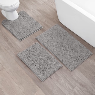Creative Home Ideas 2000 Chenille 3-Piece Bath Mat Set