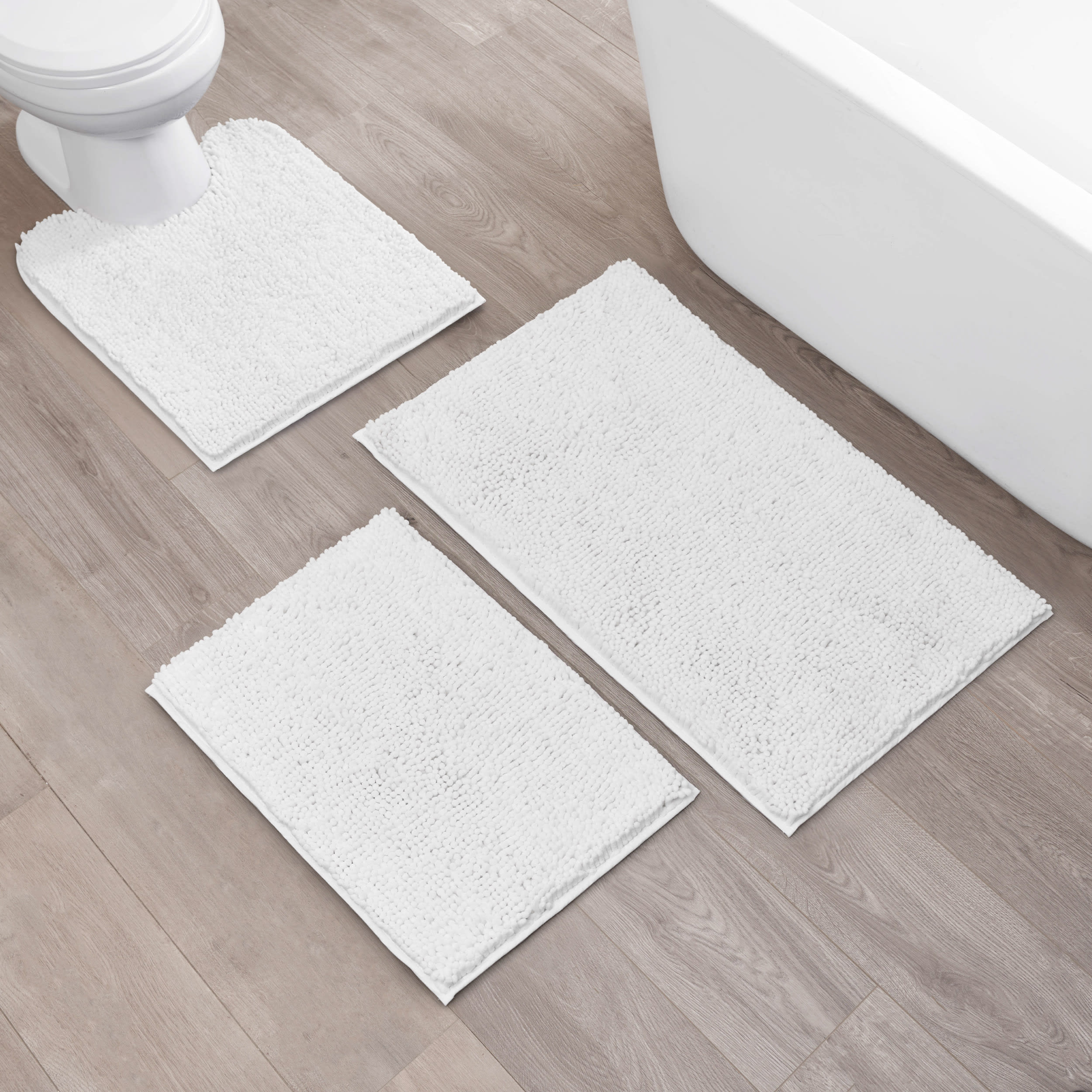 Creative Home Ideas 2000 Chenille 3-Piece Bath Mat Set