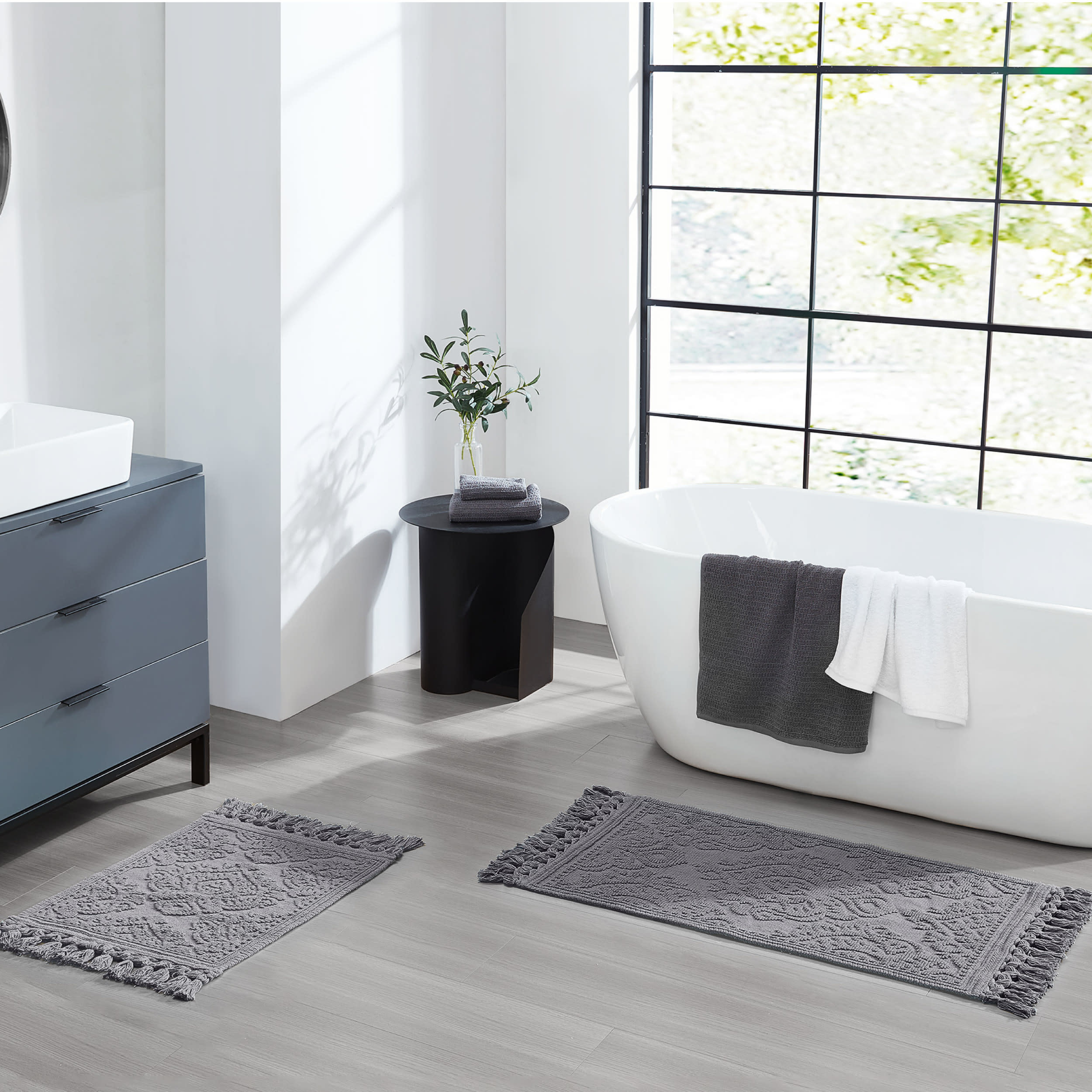Jean Pierre Ricardo Cotton Bath Rug 2-Piece Set