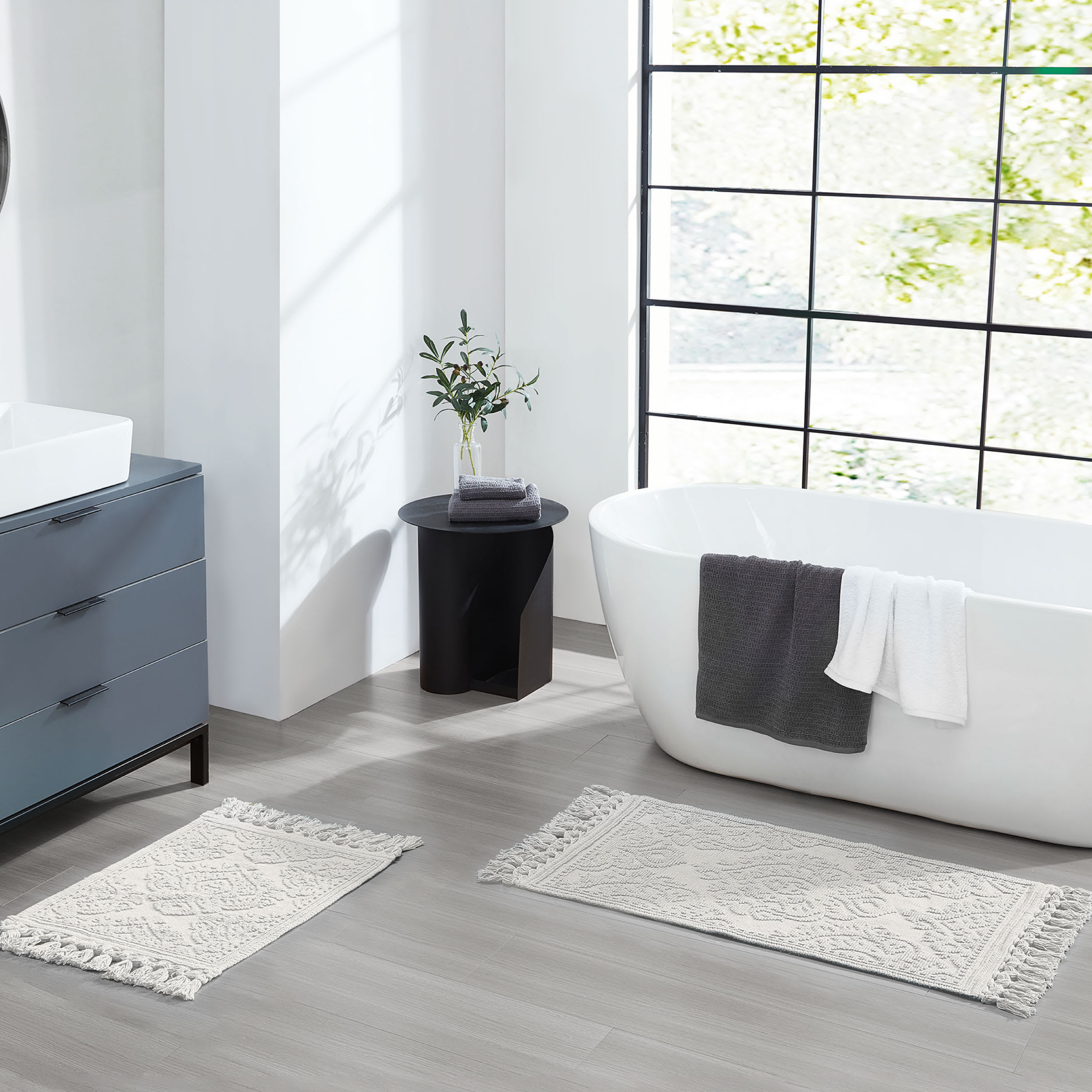 Jean Pierre Ricardo Cotton Bath Rug 2-Piece Set