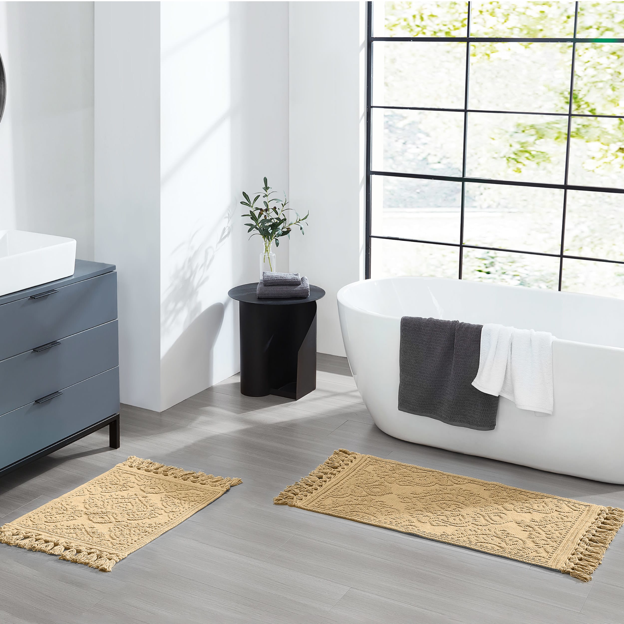 Jean Pierre Ricardo Cotton Bath Rug 2-Piece Set