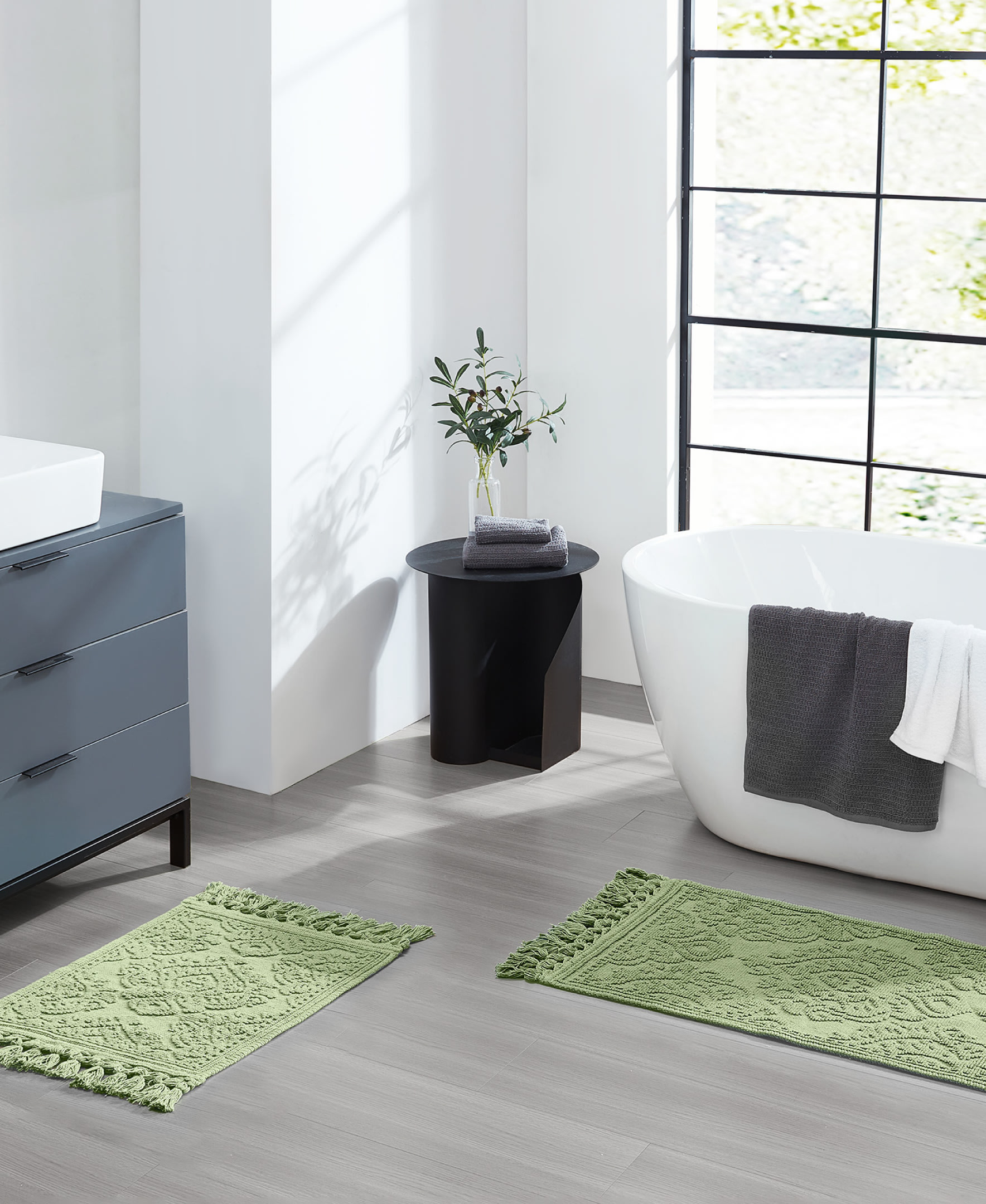 Jean Pierre Ricardo Cotton Bath Rug 2-Piece Set