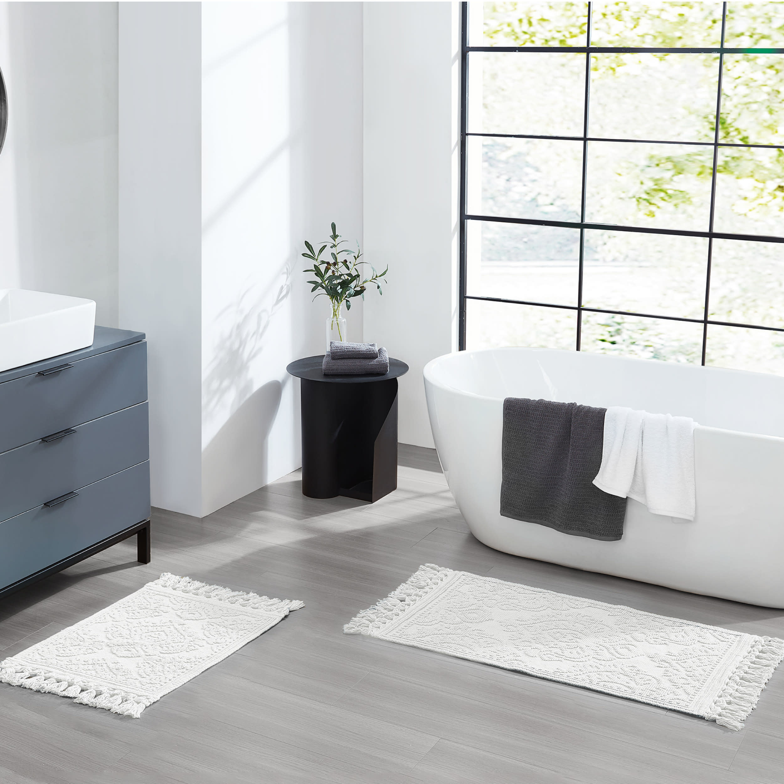 Jean Pierre Ricardo Cotton Bath Rug 2-Piece Set
