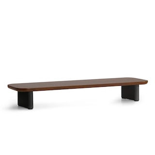 Poppin Key Monitor Riser, Black + Walnut