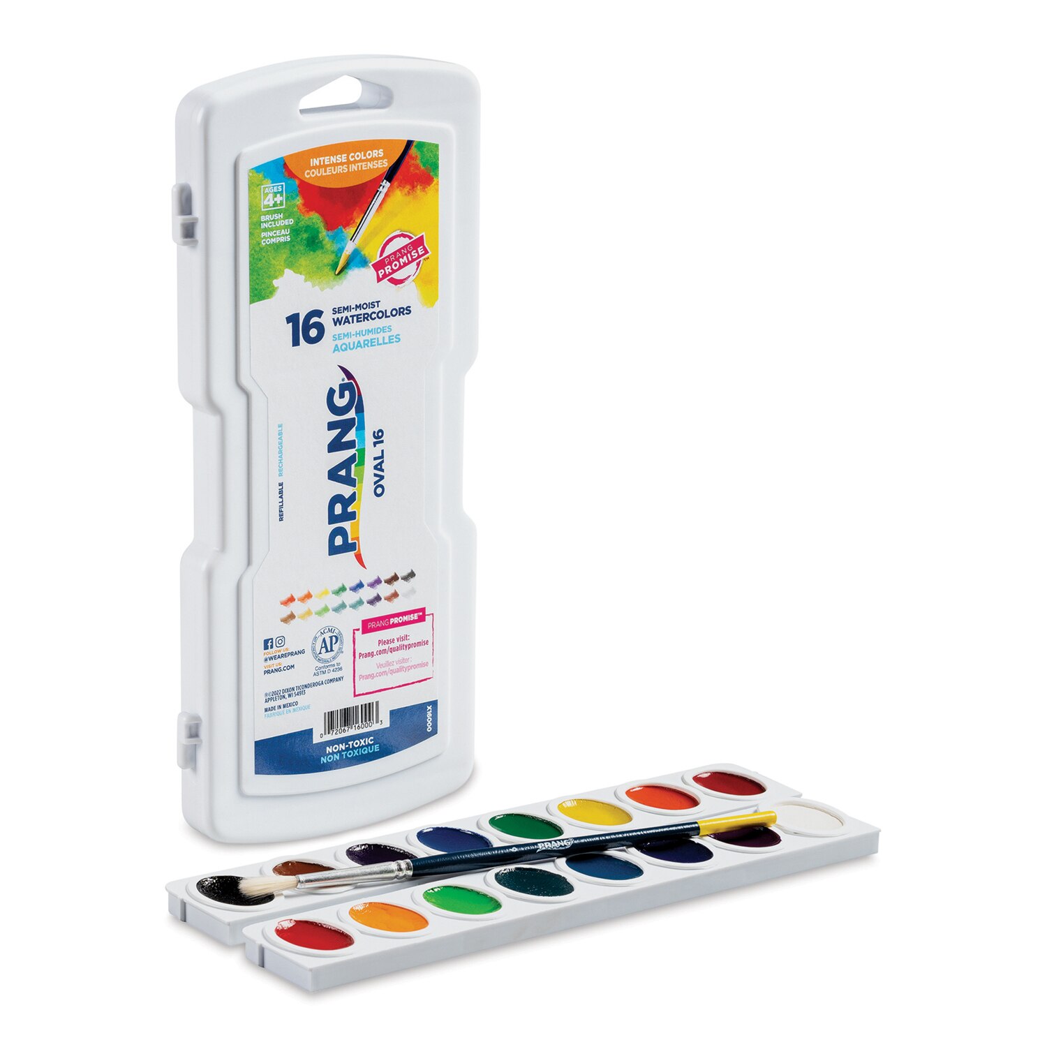 Prang Watercolor Pans - Oval Assorted Set of 16 colors