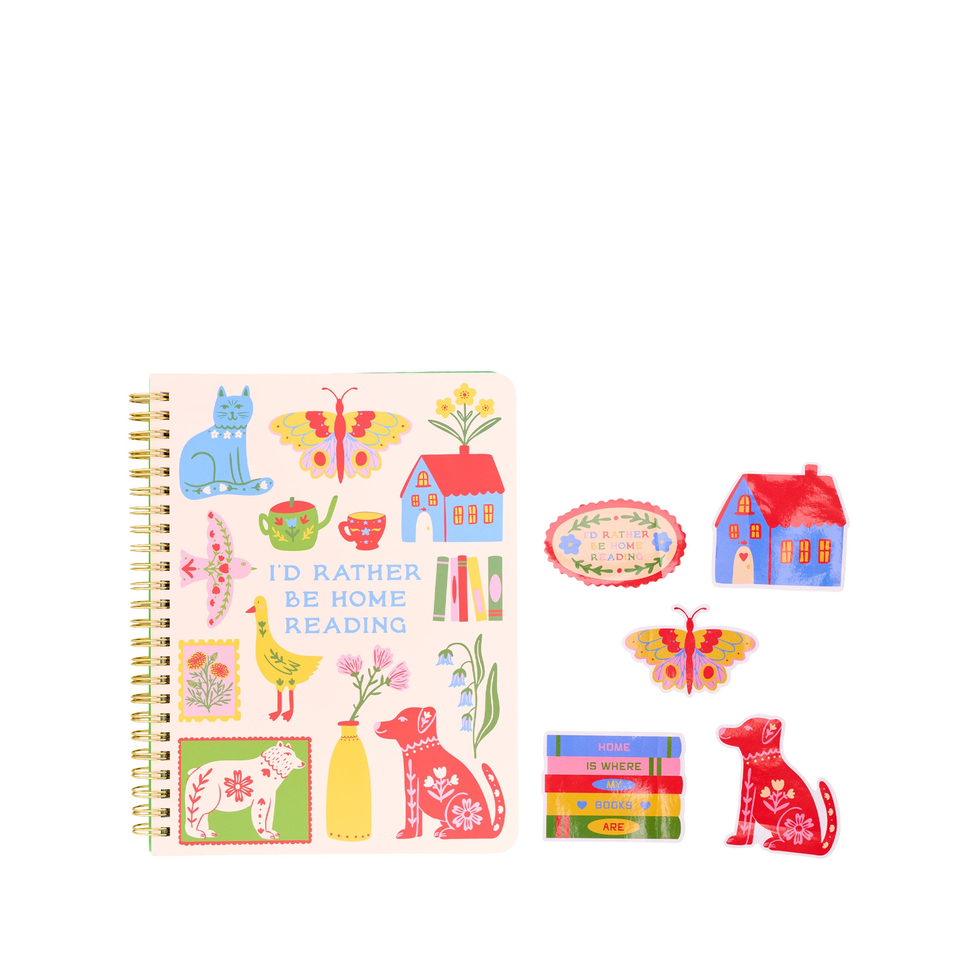 ban.do I'd Rather Be Home Reading Notebook and Stickers